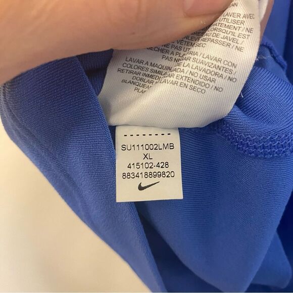 Nike blue stretchy racer back dri fit running yoga tank top padded XL - Picture 9 of 10